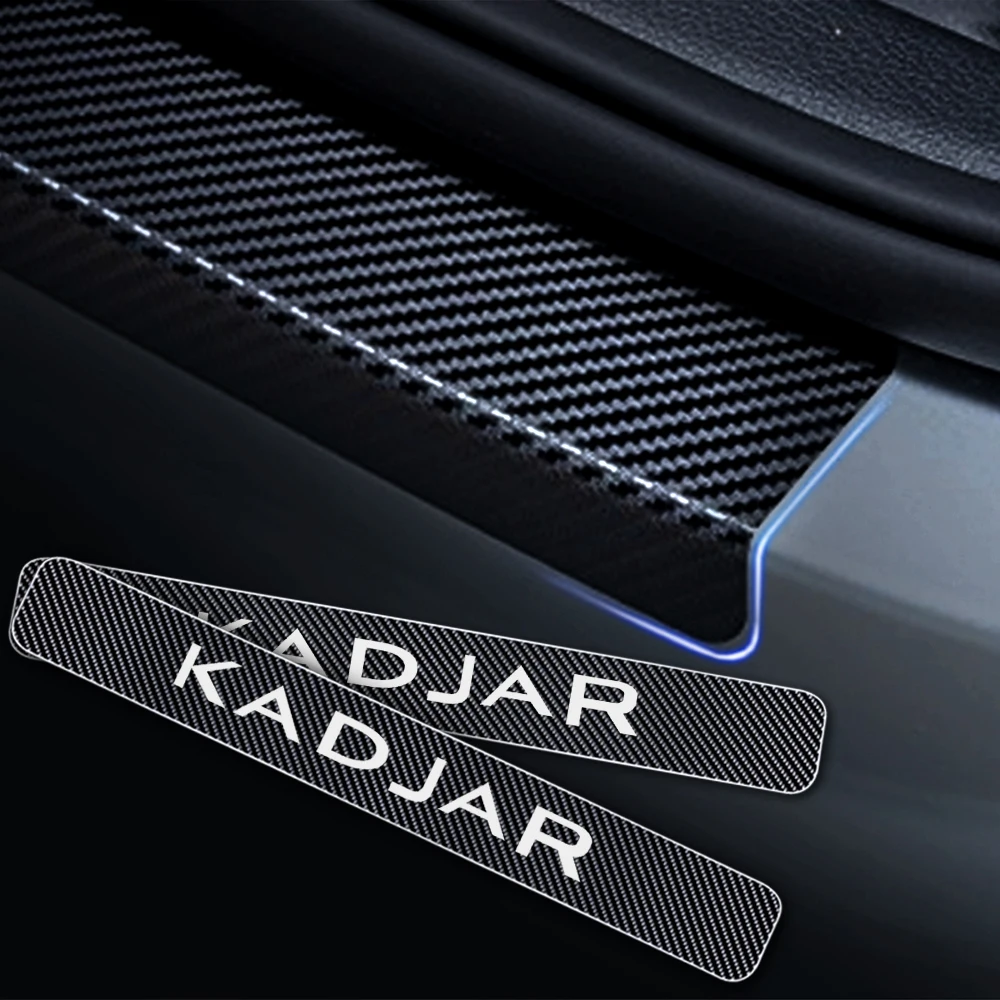Для Renault KADJAR углеродное волокно виниловые наклейки двери автомобиля пороги Добро пожаловать педаль двери порог пластина аксессуары для