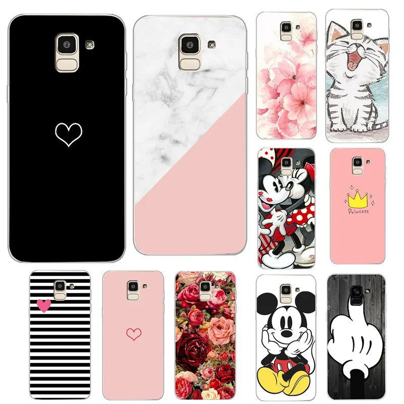 

For Coque Samsung Galaxy A7 2018 S9 Plus Cover Couples Love Heart Soft Silicone Case For J4 J6 J8 A8 Plus 2018 Note 9 S7 edge