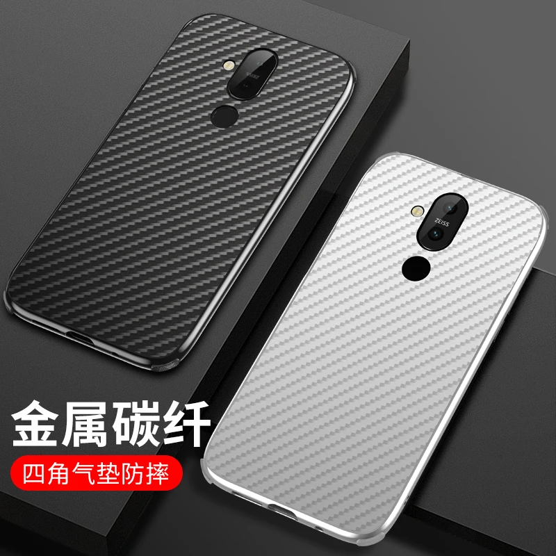 

Luxury Aluminum Metal Case For Nokia X7 NokiaX7 Carbon Fiber Back Cover for Nokia X7 Case Capa Metal Bumper for Nokia X7