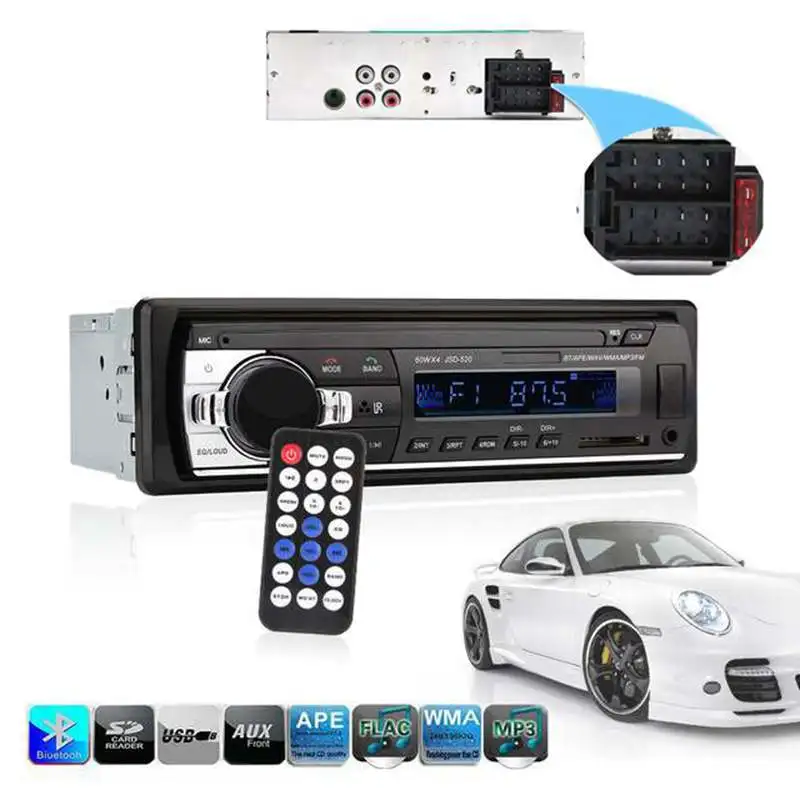 Single Din font b Car b font Stereo Audio 12V Bluetooth V2 0 In dash FM