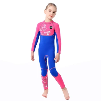 

2019 Girl Swimsuit Children Long Sleeve One-Piece Sunshade Thermal 3mm Swimsuit Swimming Diving Surfing Suits New