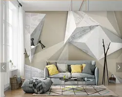 Пользовательские 3D papel де parede, геометрический фрески для гостиной спальня ТВ backgroundwall home decor обои