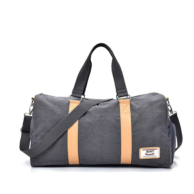 Buy Durable Canvas Men Gym Bags Shoulder Travel Bag