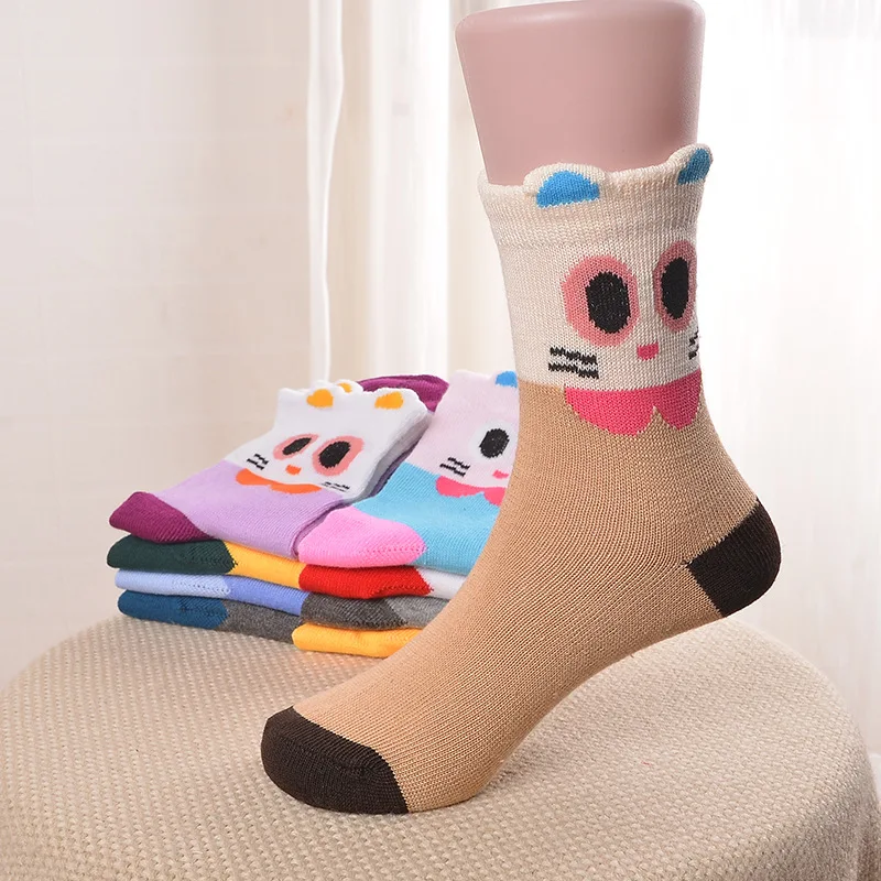 1 pair 4 15Year children Socks Winter 100 Cotton Sock kids Non slip