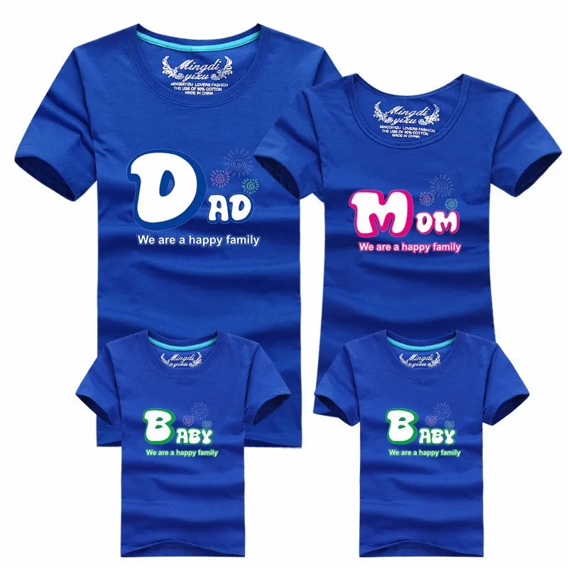Мода семьи соответствующие наряды футболка 8 цвета одежды для согласования одежды семьи мать отец ребенка с коротким рукавом одежда для семейства