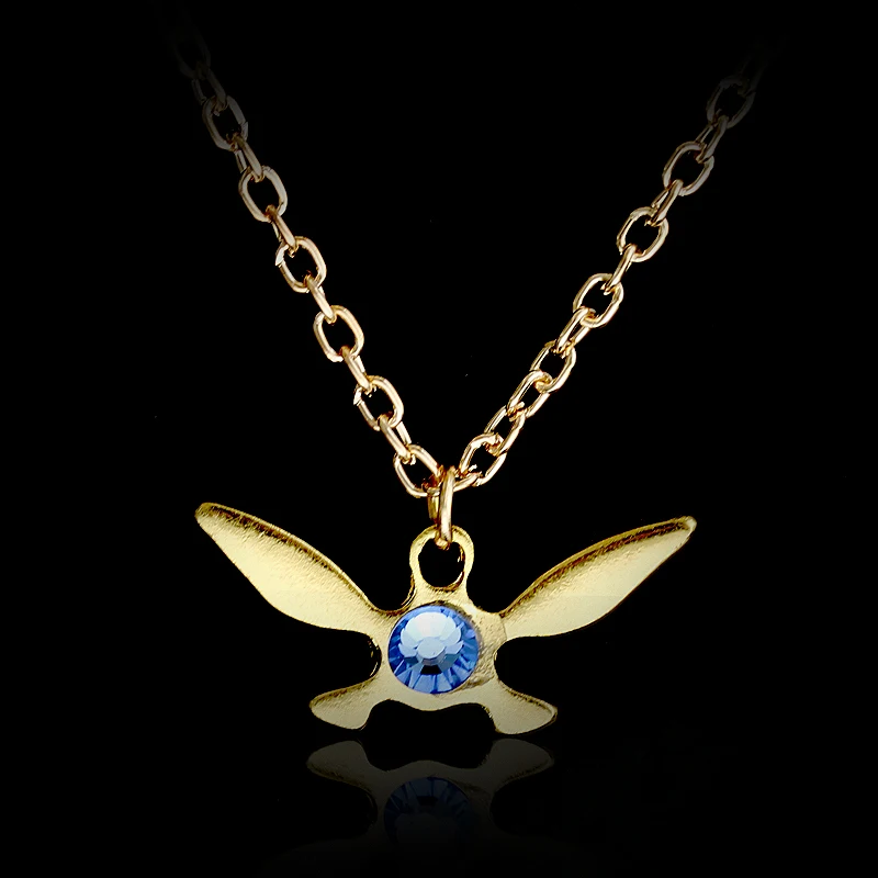 

Legend of Zelda NAVI Necklace Gold Silver Colors dragonfly butterfly Choker Necklace & Pendants collar mujer For Men Women