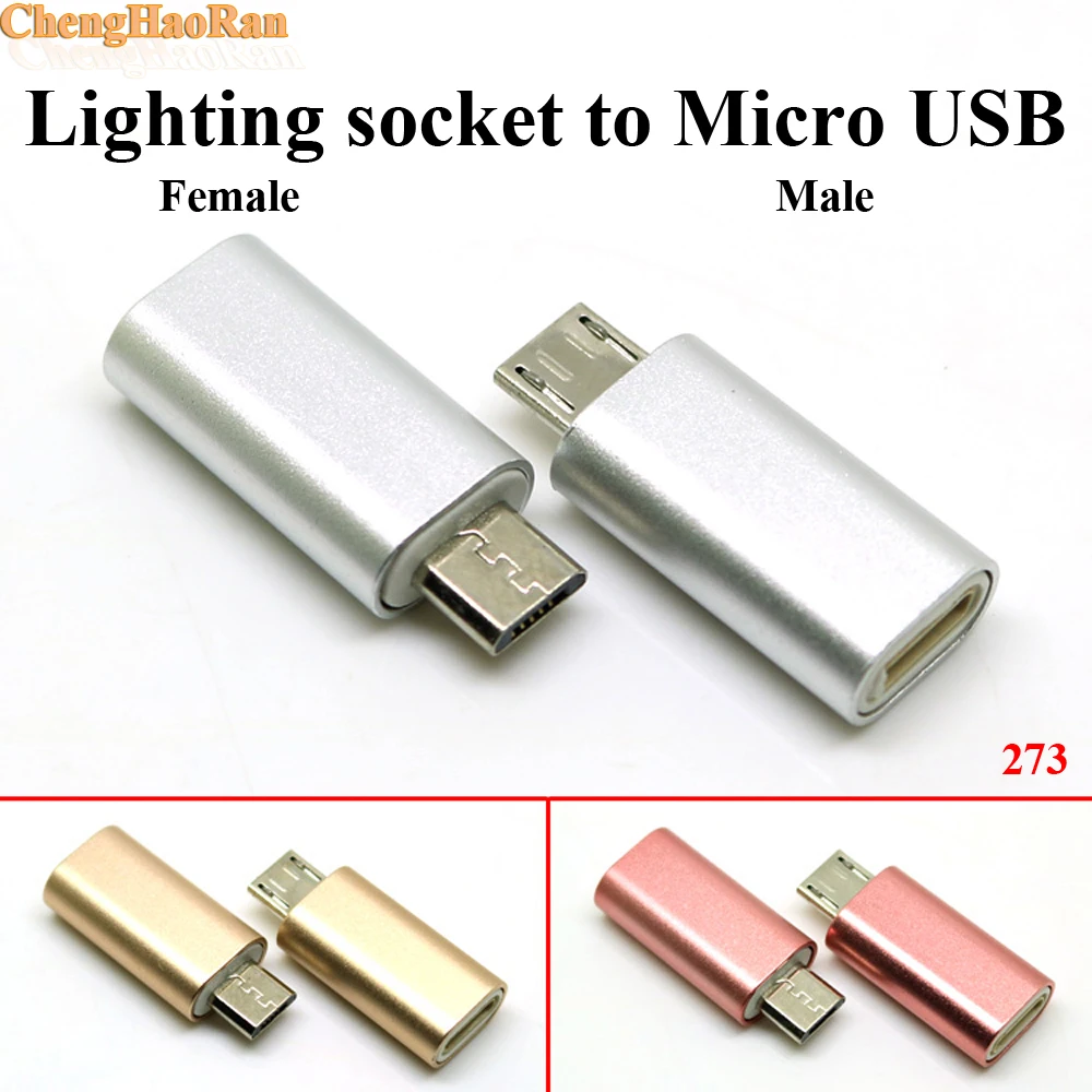 

1pc Micro USB male Lighting 8 pin Power Bank Charger Cable Adapter Converter Data Sync Connector for iPhone 5S 6S 7 Plus SE iPad