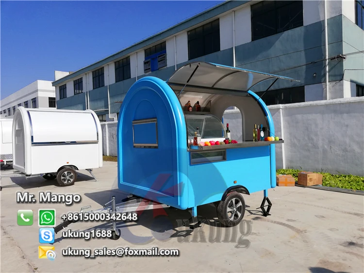 UKUNG передвижной пищевой фургон/мороженое, еда Трейлер с длиной 2,3 метра