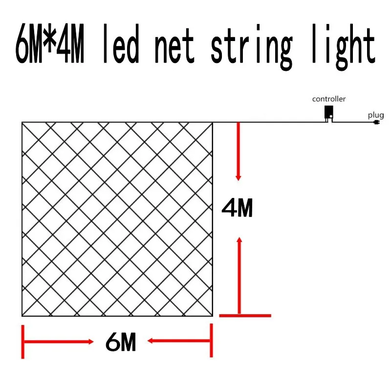 Водонепроницаемый 4 м* 6 м Светодиодная Рождественская светодиодная сетка сказочные огни сетчатые сетки сказочные огни Открытый сад год свадьба праздник