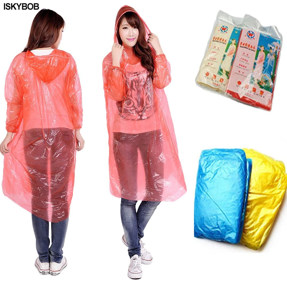 4PCS Camping Emergency Waterproof Kids//Adult Poncho Rain Coat Rain Gear Rainwear
