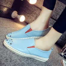 Women Genuine Leather Mother Shoes Moccasins Women’s Soft Leisure Flats Female Driving Shoes Flat Loafers zapatos mujer sky blue