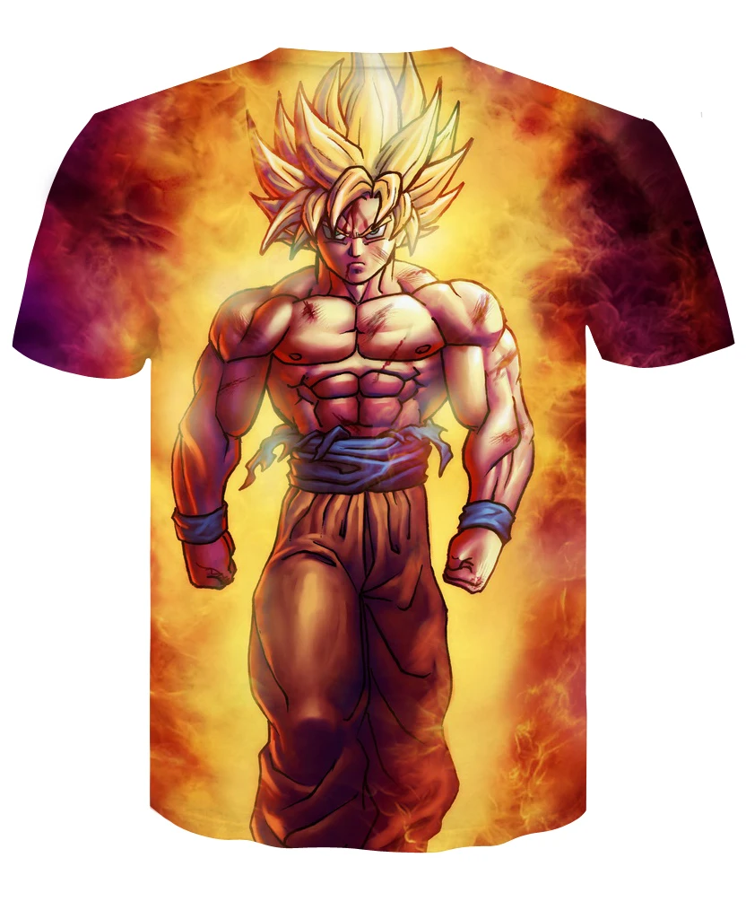 2018 Новое поступление смешно Супер Saiyan Лето Для мужчин дракон мяч майка 3D футболка