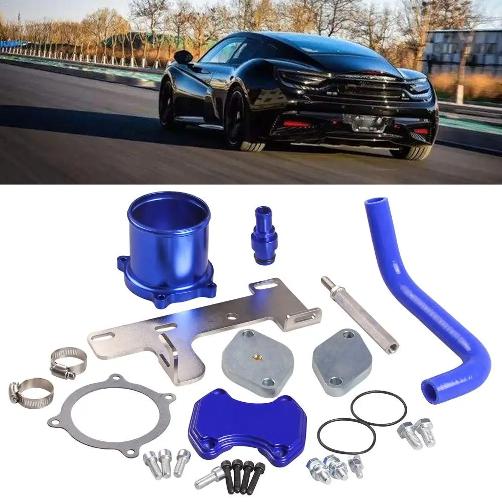 

Aluminum Alloy EGR Valve Kit Auto Parts EGR Valve Cooler Delete For Dodge Ram 10 Faster Turbine Spool Improve Auto Accessories