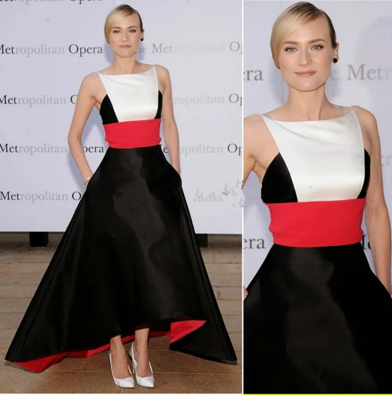 Vestido Longo белое Красное и черное комбинированное вечернее платье с глубоким
