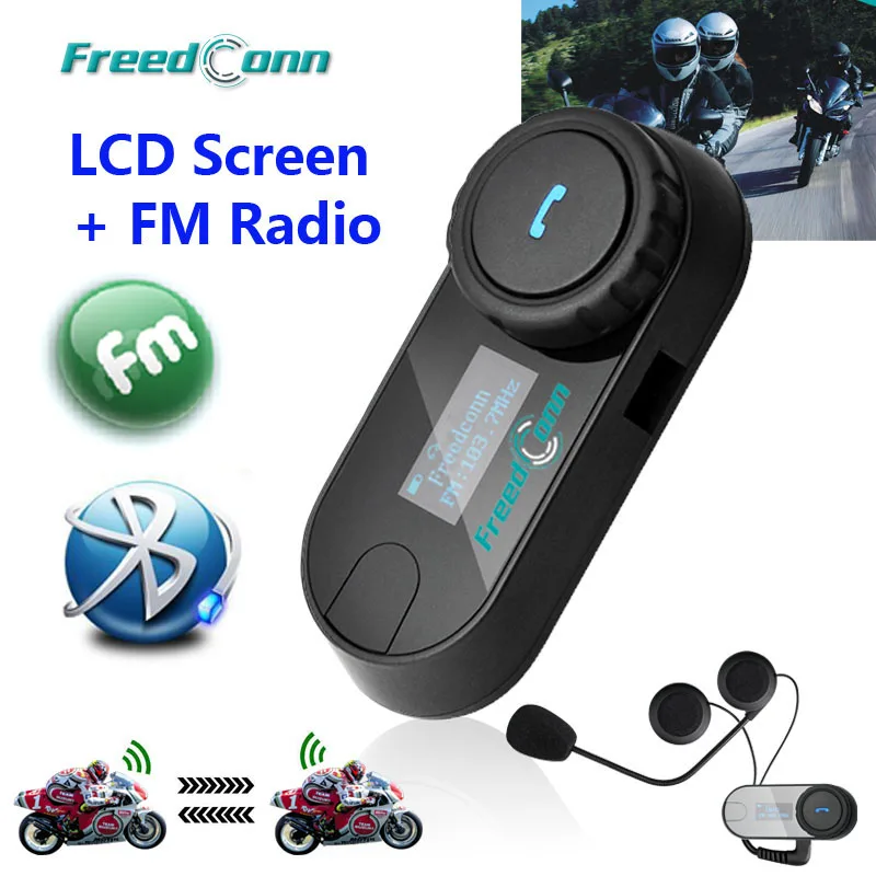 New Updated Version!! Motorcycle Motorbike BT Bluetooth Multi Interphone Headset Helmet Intercom T-COM LCD Screen FM Radio