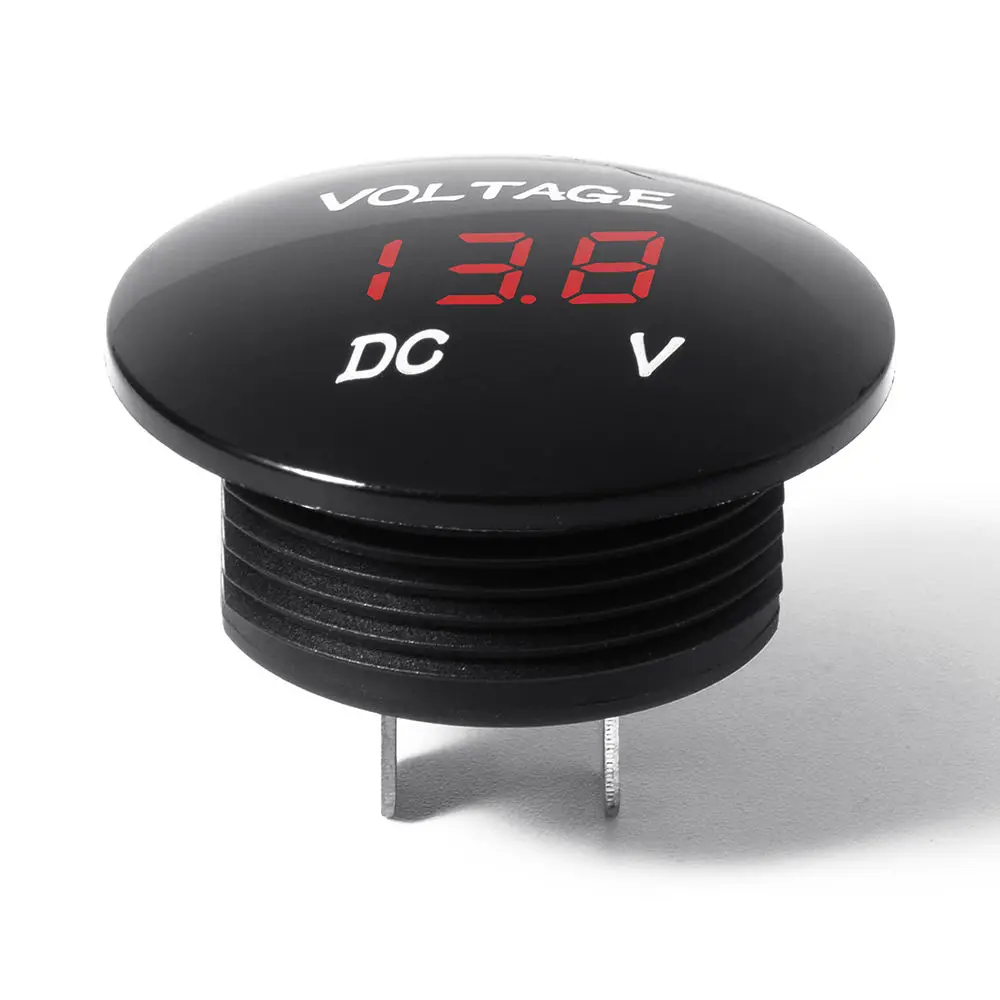 10 Pcs Dc12v24v Red Waterproof Led Digital Display Voltmeter Socket