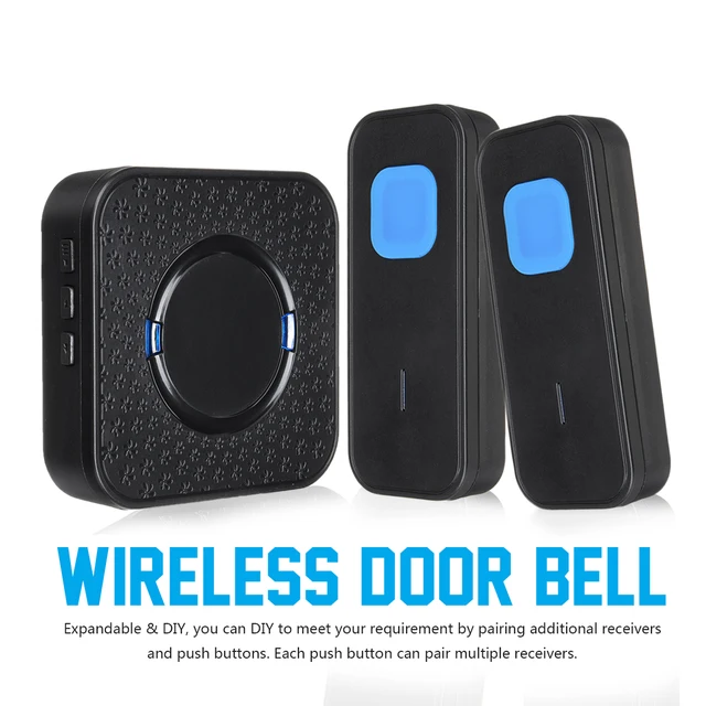 Adjustable Wireless Doorbells 300M 55 Melodies Cordless Door Bell