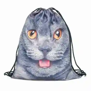 

ICON-Men's Women's Kids bag Teenage Drawstring Bag Shoulder School Backpack Rucksack String Backpack(cat)