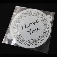 1 шт полупрозрачный пластмассовый трафарет для торта I LOVE YOU Дизайн для украшения торта капучино украшения мусс CakeTools