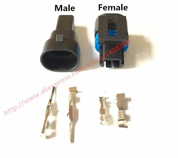 Delphi-conector de Sensor automático GM, enchufe automotriz, 2 pines, hembra y macho, 12162195, 12162193, 1 Juego