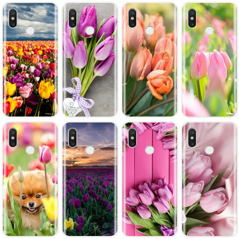 Чехол для телефона xiaomi 4 5 5C 6 6X 8 Pro 8lite 9 SE MAX 2 3 с цветком тюльпаны весеннее поле