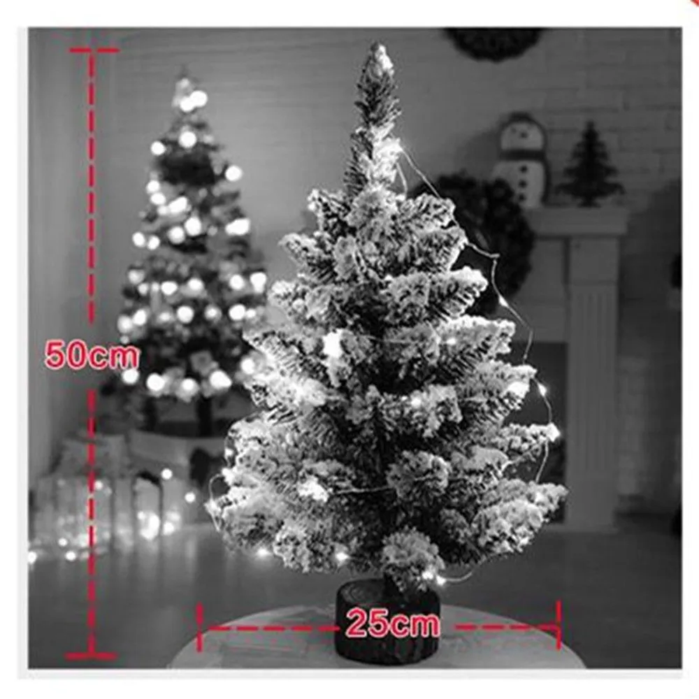Снежный комплект для рождественской елки, ножка из цельного дерева, светодиодный Сферический светильник, мини настольный Флокированный Снежный декор для рождественской елки, вечерние украшения