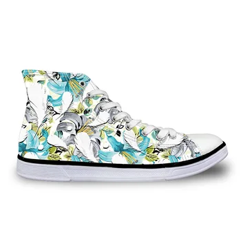 

Noisy Designs Classic High Top Women Platform Shoes Fashion Flower Printed Casual Women's Sneakers Flats Canvas