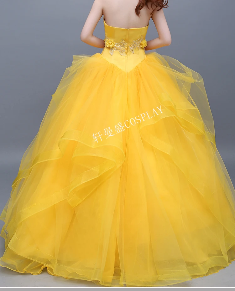 Индивидуальные костюмы для косплея классический фильм красота и чудовище Принцесса Белль желтый длинное платье для взрослых женщин