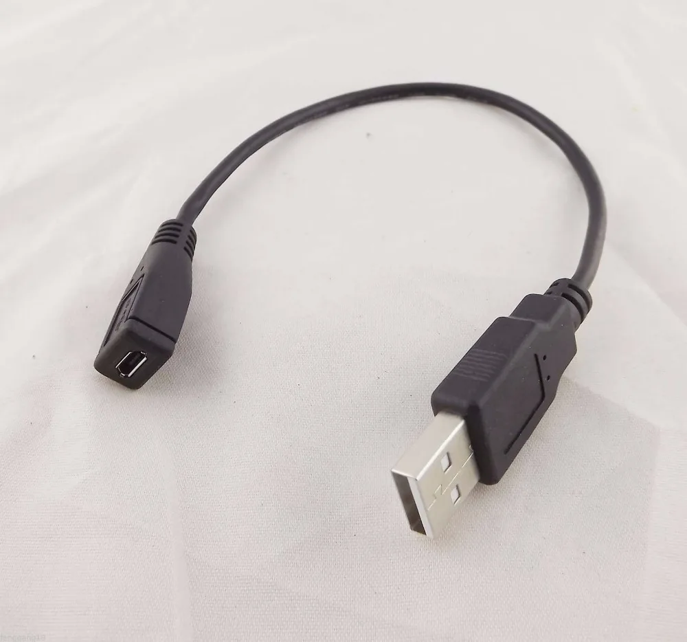 

1pc USB 2.0 A Male To Micro 5 Pin USB Female Charging Data Converter Cable Cord 28cm