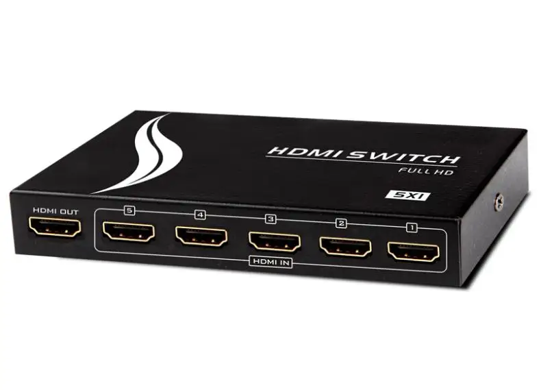 5x1 5 Port HDMI 1.4b Switch 5 in 1 Out Switcher Box with IR Remote Control Full HD Video HDCP