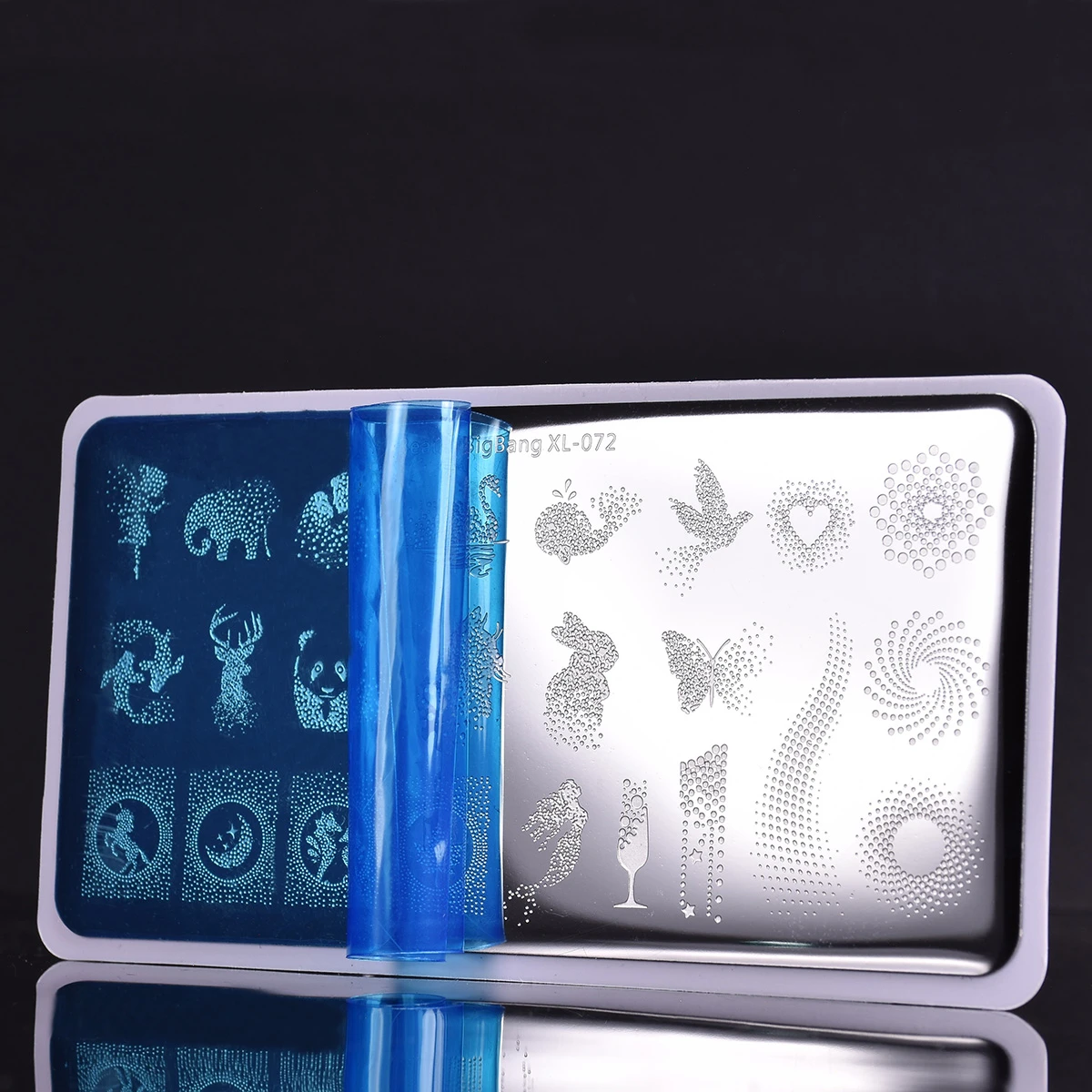 Beautybigbang штемпелюющие пластины для ногтей 6*12 см панда Лебедь Сердце Луна бабочка точка изображение штамповочный трафарет дизайн ногтей шаблон XL-072