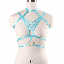 Большой уплотнительный ремень Регулируемый топы из ремешков клетка бюстгальтер 90 s панк готический боди короткий топ бондаж жгут боди DO0583