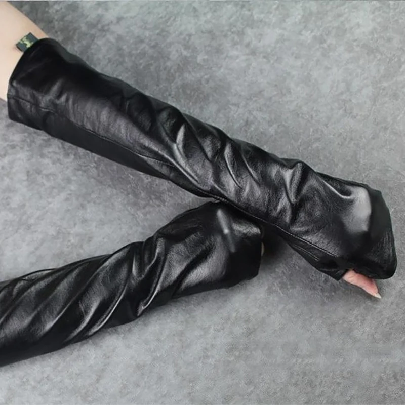 LANMREM Новые Модные осенние черные женские перчатки тонкие перчатки из искусственной кожи YE76001