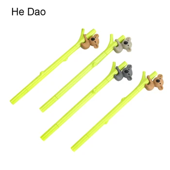 

4pcs 0.38mm Creative Cute Koala Branches Black Ink Gel Pen Signing Pen Writing Tool School Office Supply Student Stationery