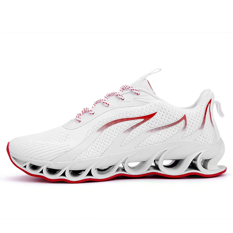 Супер крутые дышащие кроссовки для бега, мужские кроссовки, летние уличные спортивные кроссовки, профессиональная обувь для тренировок+ Мужская прогулочная обувь - Цвет: WHITE
