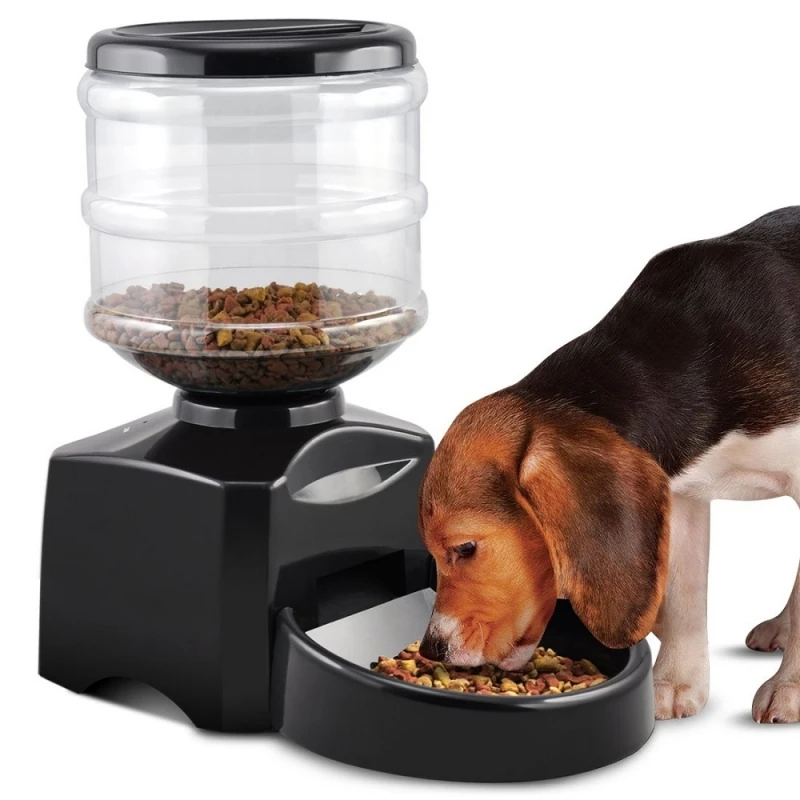 

Electric Pet Dry Food Dispenser Dog Large Automatic Pet Feeder Food Station Record Your Voice with LCD Display