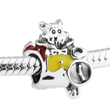 Подходит Pandora Браслеты белый кролик бусины 925 пробы серебряные ювелирные изделия талисманы