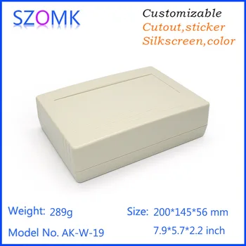 

10pcs a lot szomk abs material good qualtity plastic enclosure white color electronics equipment 200*145*56mm