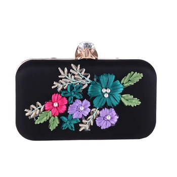 

Vintage Embossed Floral Evening Bag Elegant Flower Day Clutch Wedding Bride Purse Party Handbags Chain Mini Shoulder Bags
