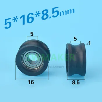 

SWMAKER 5*16*8.5mm U type groove pulley wheel nylon bag plastic wheel bag plastic embedded bearing
