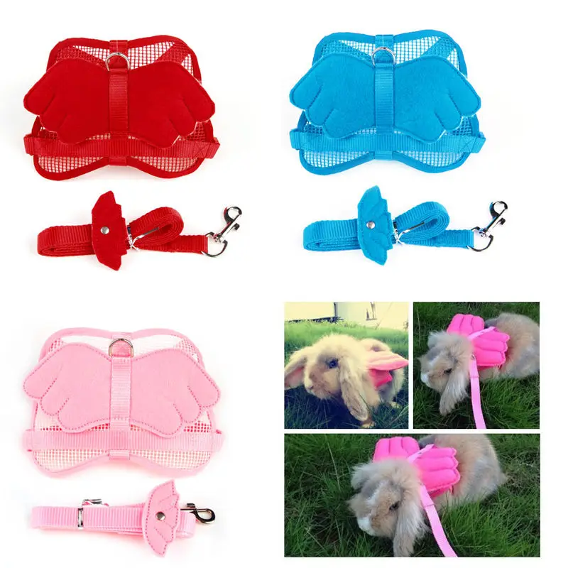 Small Pet Harness Leashes Adjustable Pet Angle Wing Rabbit Ferret Pig