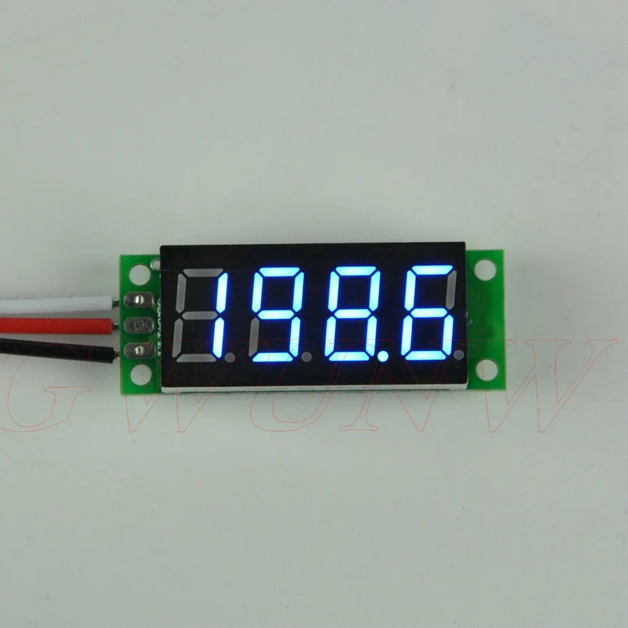 

GWUNW BY436V DC 0-199.9V(200V) 0.36 inch 4 bit Micro Voltage Tester Meter digital display LED Voltmeter No shell