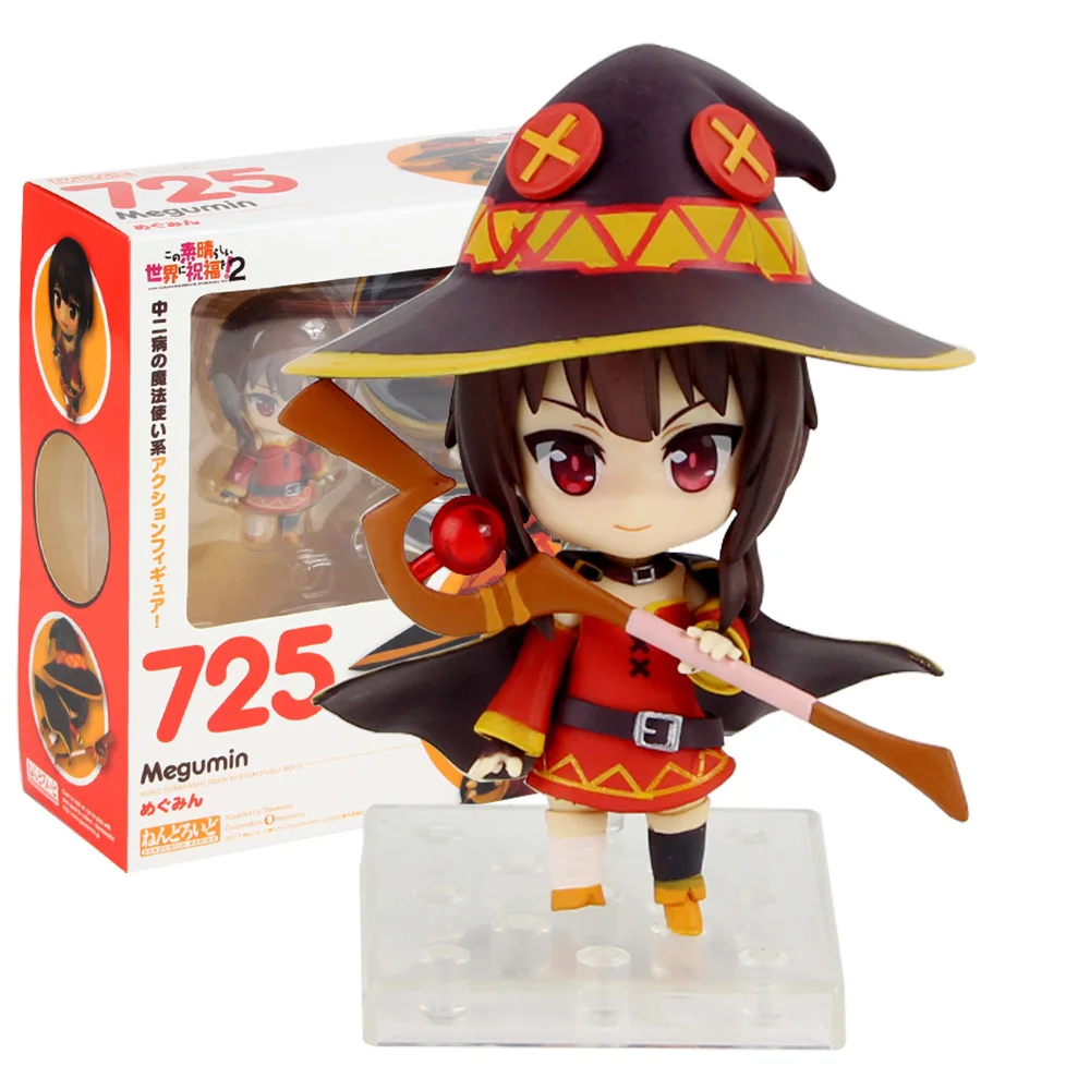 

Cute Mini Figure Toy 10cm Nendoroid 725 Konosuba Megumin Wonderful World PVC Collectible Model Doll