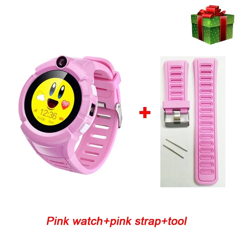 Greentiger Q360 gps Детские умные часы камера SOS анти-потеря Wi-Fi расположение Детские умные часы монитор трекер детские наручные часы Vs Q50 - Цвет: pink add strap