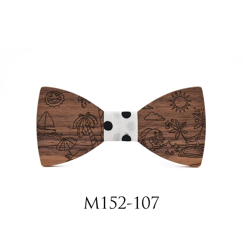 Классический Детский галстук-бабочка для мальчиков и девочек, Детский галстук-бабочка, модный деревянный галстук-бабочка, галстук с мультяшными животными - Цвет: 107