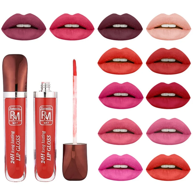 12 цветов жидкая губная помада матовая блеск для губ Professional Makeup Long Lasting Lip Cosmetics D2