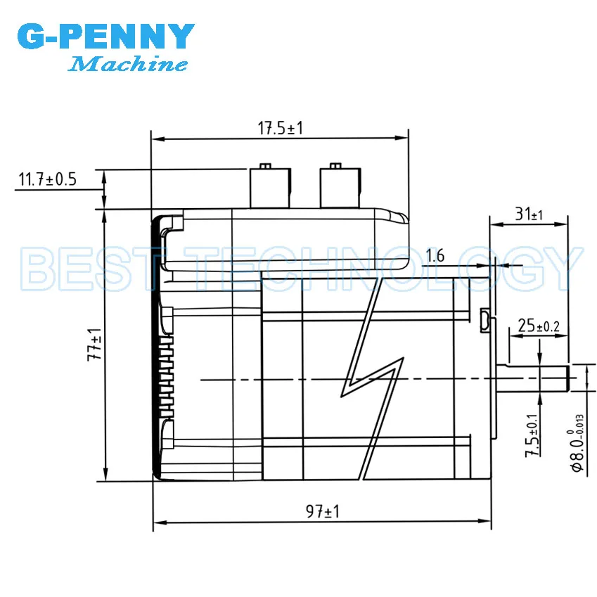 Nema24-クローズドループモーター,2.0nm,d 8mm,285oz-in,nema 24,ハイブリッド統合,60x65mm,5.0a 36v