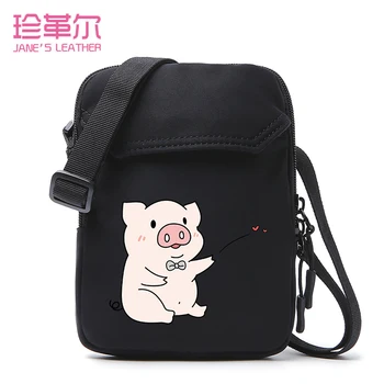 

Cute Cartoon Pig Women's Oxford Waterproof Crossbody Bags High Quality Multi-Function Messenger Bag Fashion Mobile Phone Storage