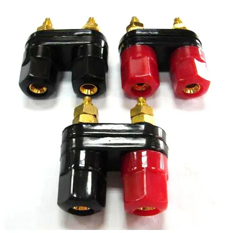 

Free Shipping 10pcs/Lot Couple Terminals Red Black Connector Amplifier Terminal Binding Post Banana Speaker Plug Jack