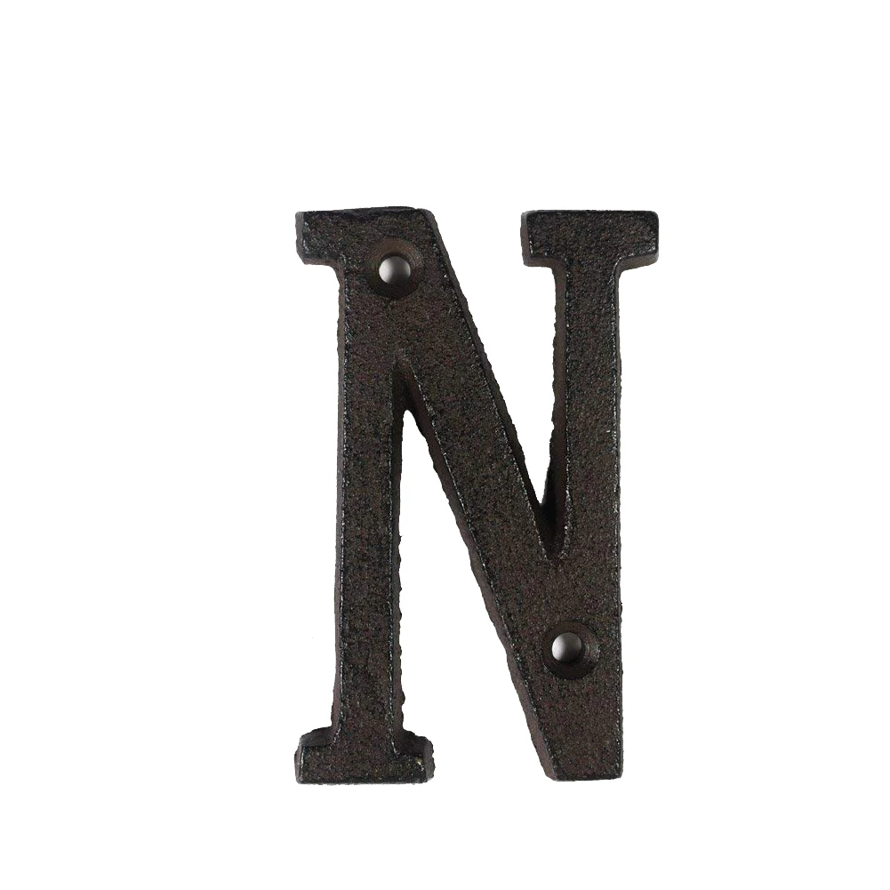 Durable Metal Letters Numbers Cast Iron Decoration House Sign Doorplate DIY Cafe Wall UEJ - Цвет: as show